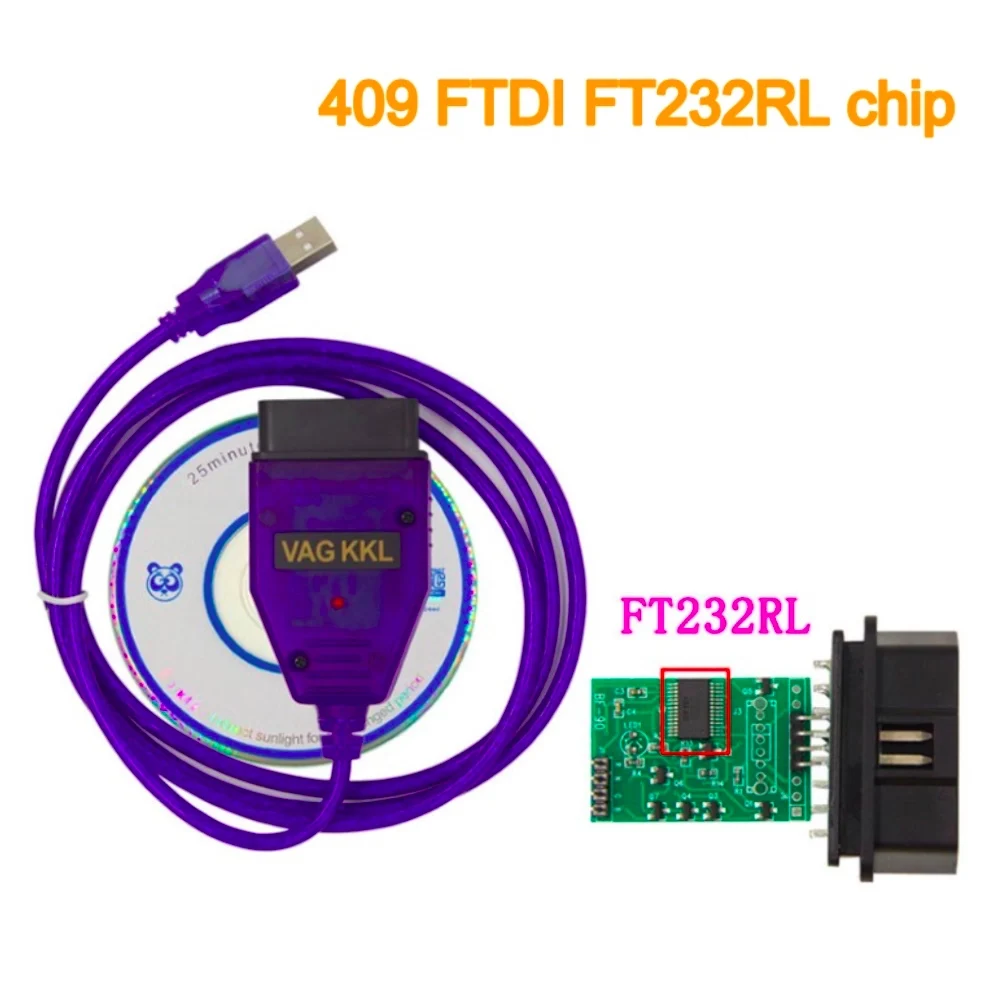 Лучший vag 409 kkl usb Диагностический кабель с оригинальной FT232RL PCB OBD2 USB для V.W. и Audi
