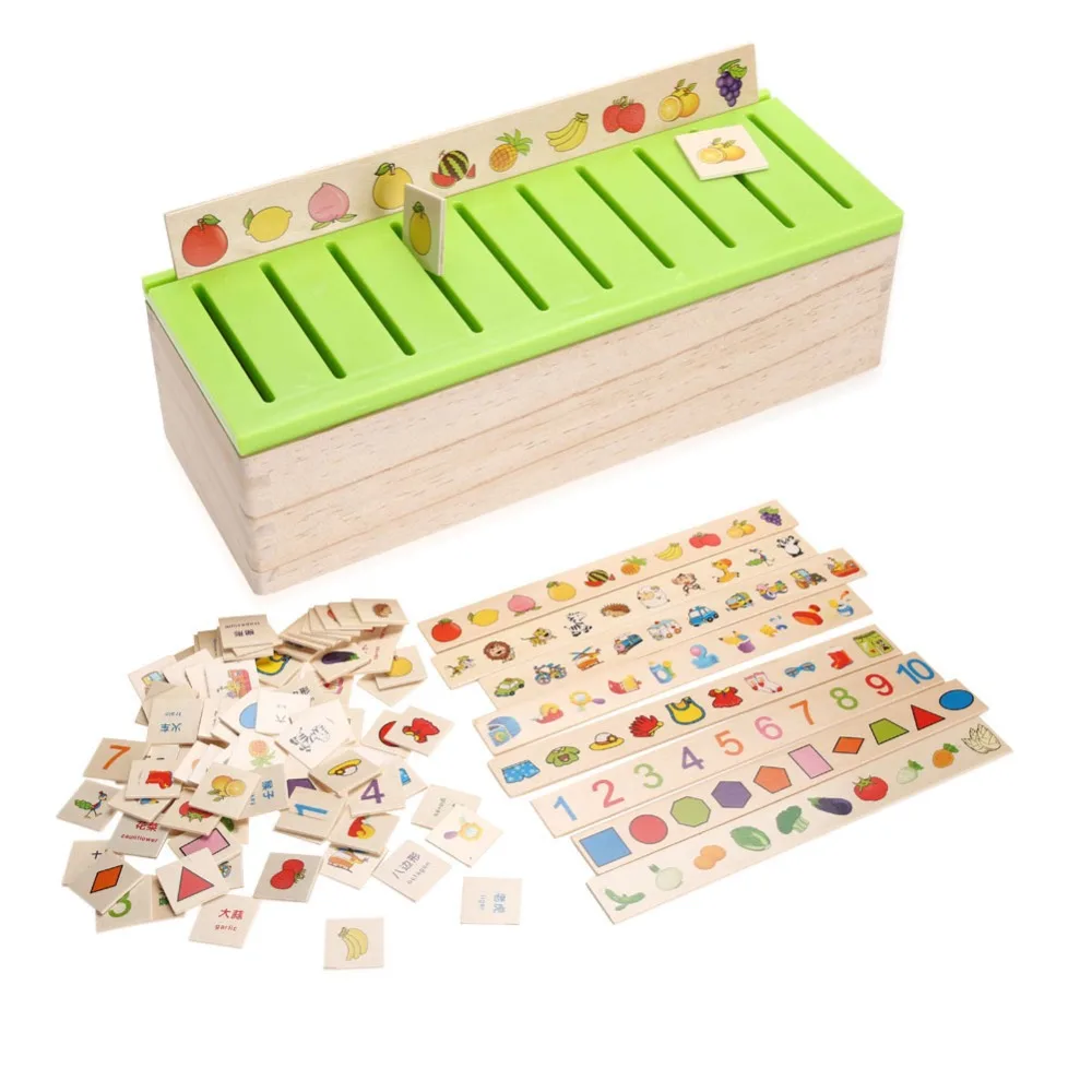Wooden Classification font b Toy b font Box Montessori Kids Pattern Matching Classify font b Toy