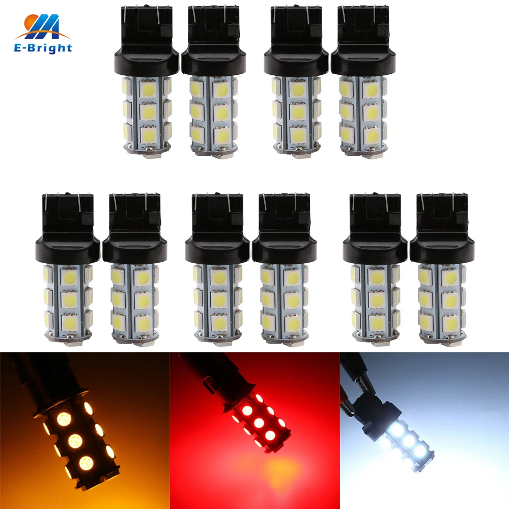 YM E Bright 2 шт T20 7443 5050 18 SMD 7444NA автомобильный светильник тормозной s 12V DC белый