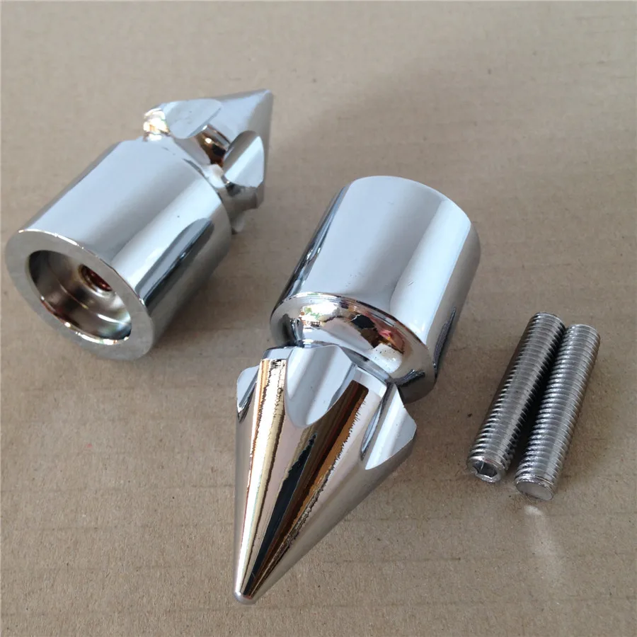 

Aftermarket Free shipping Motorcycle accessories Ultimate Chrome Spike Bar Ends for Kawasaki Ninja 250 500 600 ZX7 ZX9 ZX10 Z100