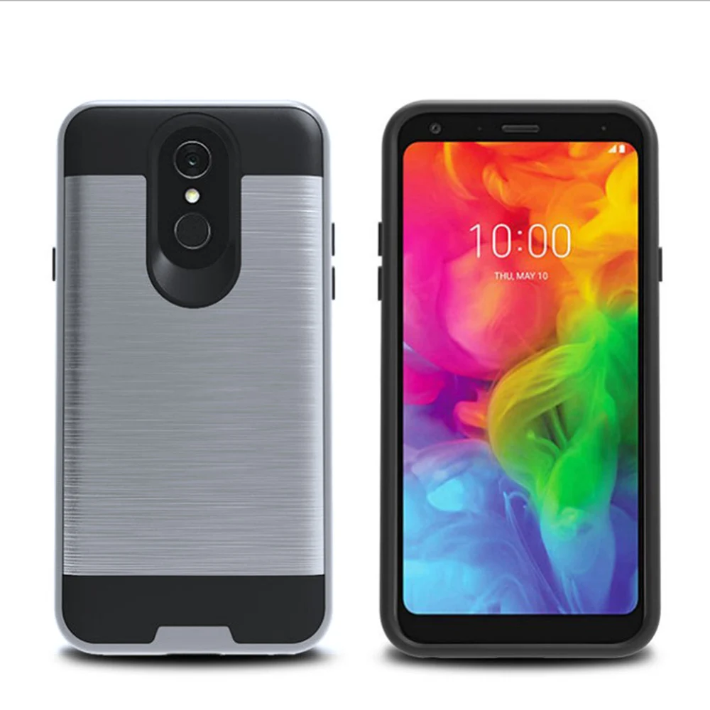 2 In 1 Hybrid Brushed Armor Case For LG Q7 Soft TPU & Hard Back Anti Shock Impact Protective Cover /Q7+ Plus /Q7 Alpha | Мобильные