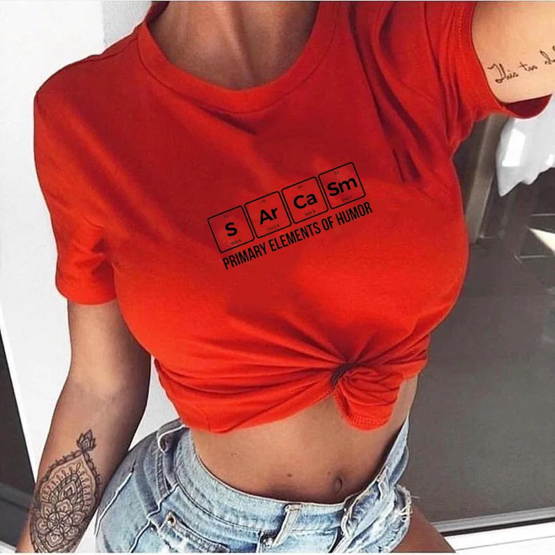 

Womens The Primary Element of Humor Tshirt Funny Sarcasm Science Tee Harajuku Tumblr Graphic Cool Tee Tops Clothing