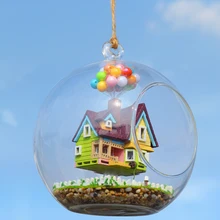 DIY Модель Кукольный дом Миниатюрный Кукольный домик с мебели стеклянный шар дом для кукол Каса подарок на день рождения игрушки для детей B006# E