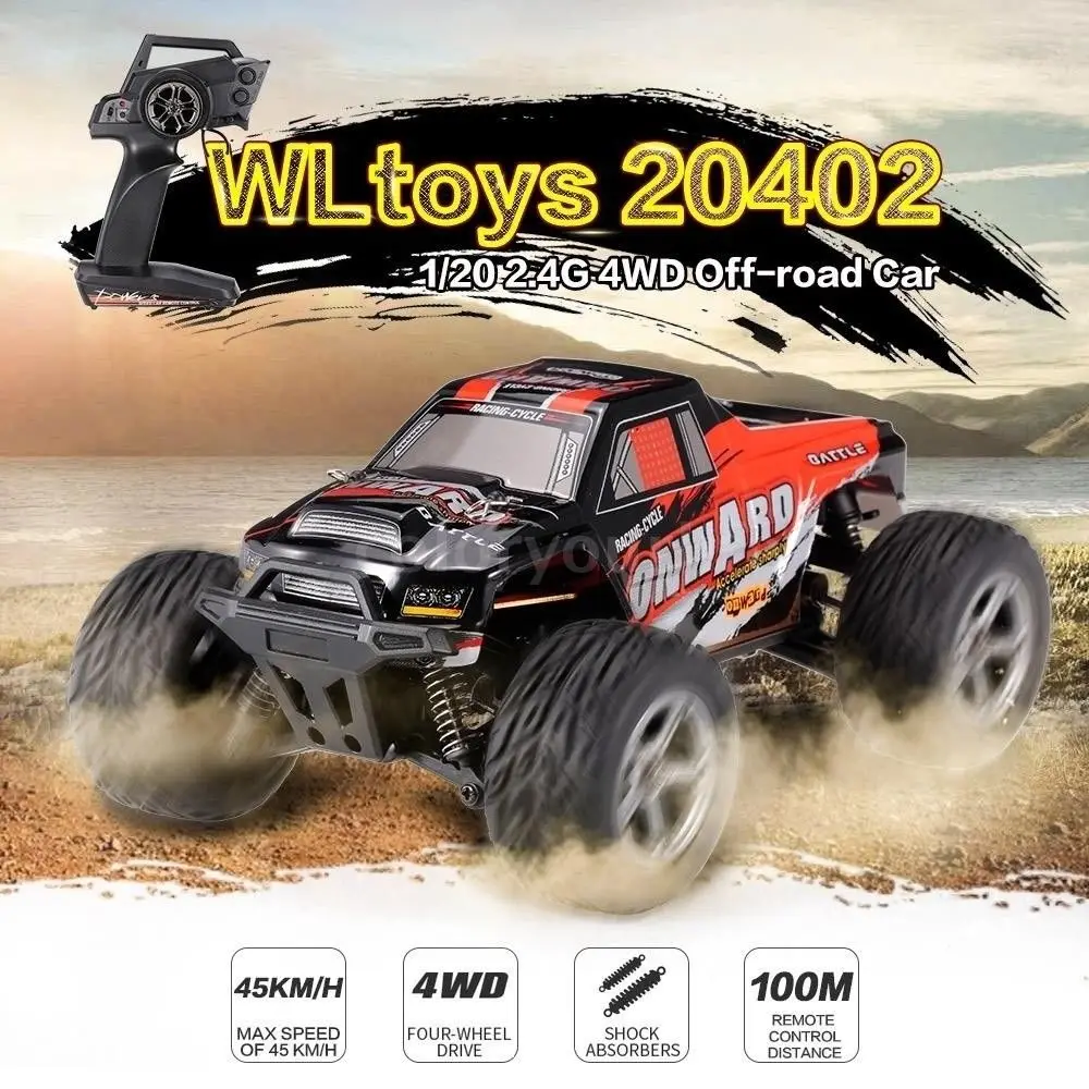 1:20 RC Car Off-Road Vehicle Buggy Remote Control Rock Crawler Electric RC Toys Kids Car Bigfoot Climbing Car Kids Toys