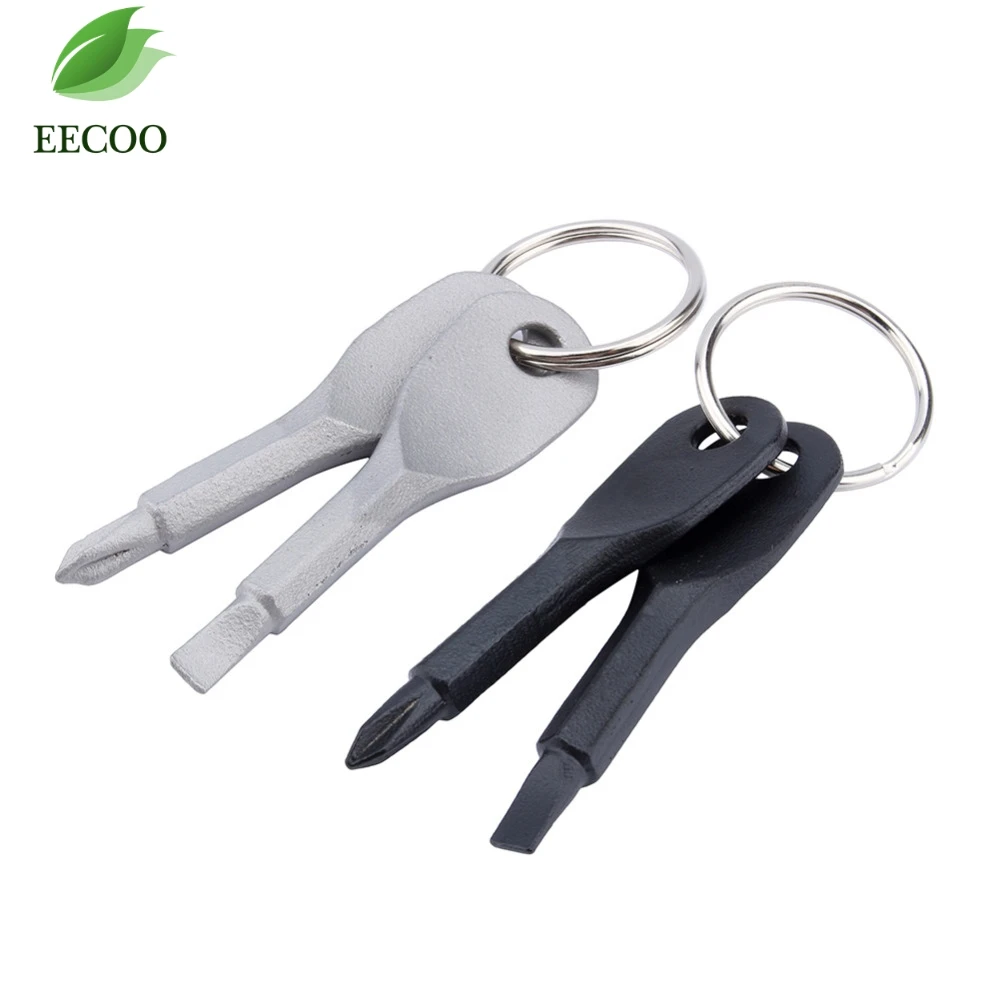 

1 Set Portable Multi Function Travel Screwdriver Stainless Steel Outdoor Turn Screw Driver Flathead Head with Key Ring Cycle