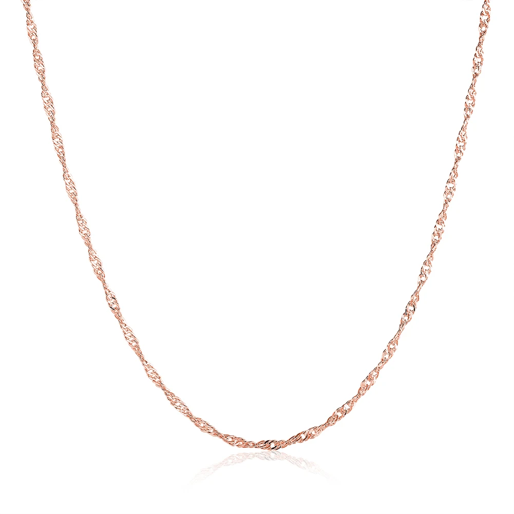 Romantic Rose Gold Twisted Water Chain Necklace Women font b Jewelry b font Accessories Friendship Necklaces