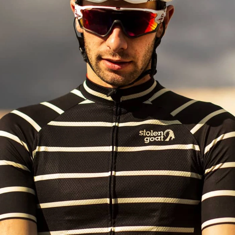 

Stolen goat Striped Cycling Jersey short sleeve bicycle clothing Summer Line pattern maillot homme quick dry t shirt road bike