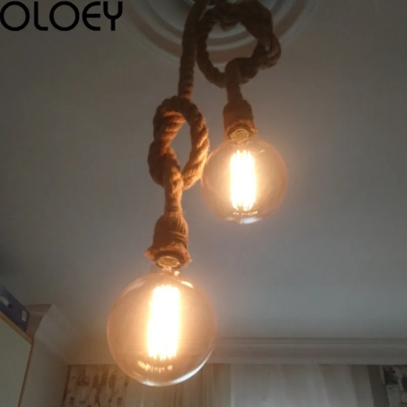 

1/2m single head rope chandelier rope lamp retro rustic style restaurant bar decoration rope lamp