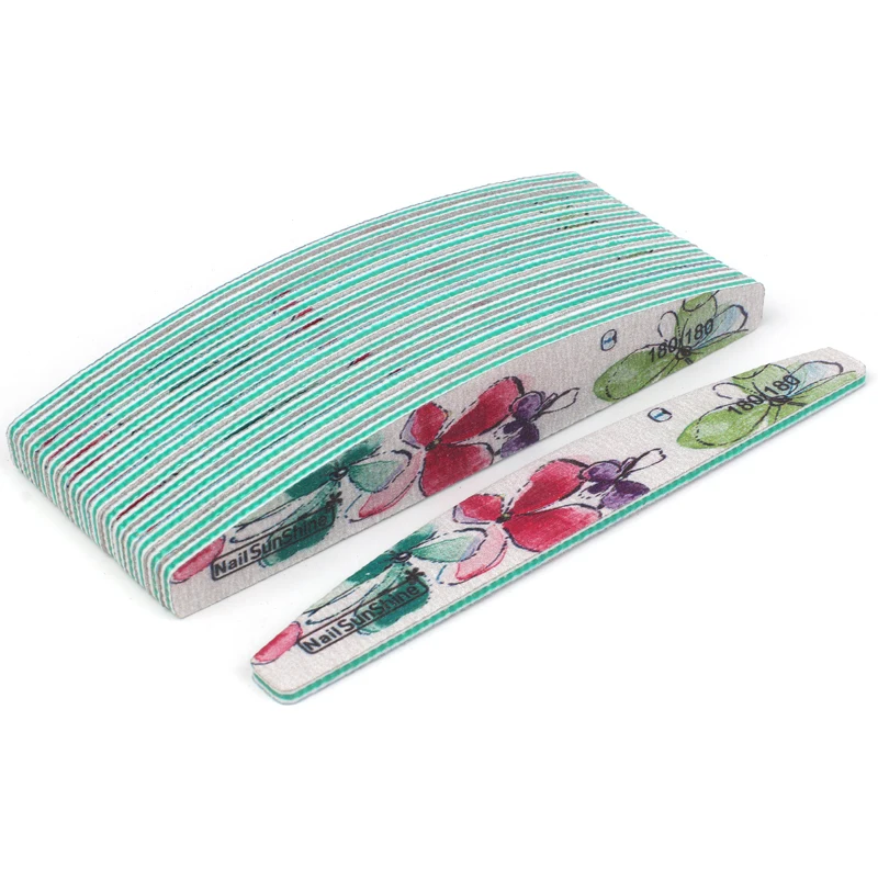 Lixa de Unha de Papel Tampão de Unha Lixa de Unha de 100 Peças de 180 Nova Flor Espesso Estampado Verde Lavável - 180 Suprimentos 3 Cheap Lixas e polidores de unha