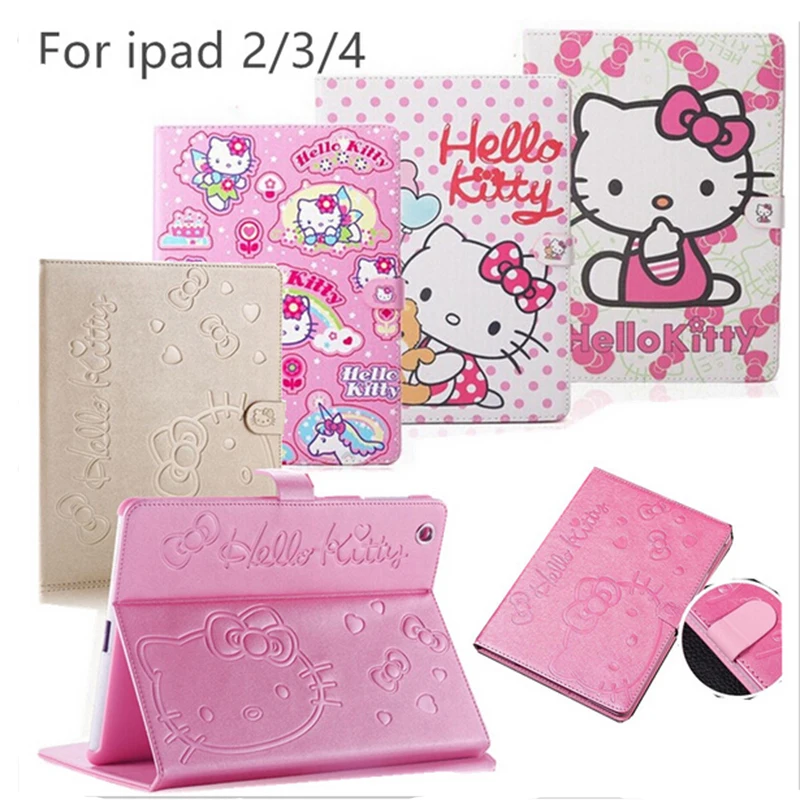 New Cute Hello Kitty Smart Case For Apple Ipad 2 Ipad3 9 7 Kt Cover Stand Pu For Apple Ipad 4 Case Tablet Protective Cover Smart Case Case For Applecase For Ipad 2 Aliexpress