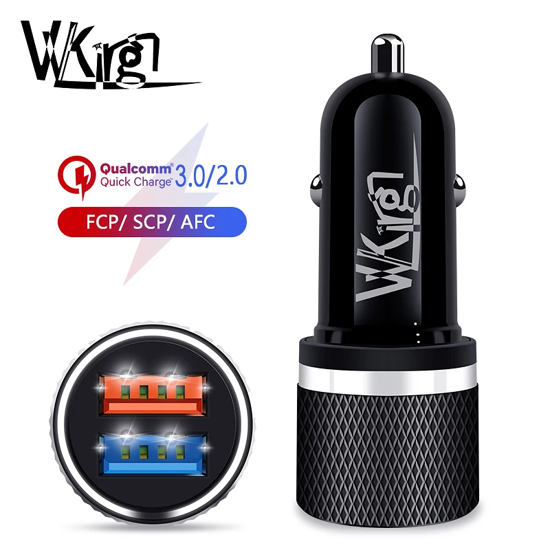 

VVKing 30W Car Quick charger 3.0/2.0 2 USB Fast Charge For iPhone Samsung Huawei Xiaomi One plus SCP/FCP/AFC QC3.0 Fast Charging