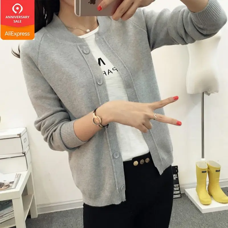 OHCLOTHING جديد الربيع summe 2019 الإناث متماسكة سترة سترة معطف قصير الإناث قليلا شال محبوك سترة الإناث 12 اللون