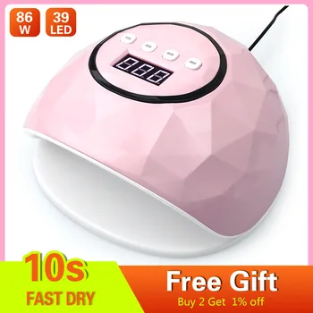

86W UV LED Lamp 39 leds Nail Dryer For Curing UV Gel Nail Polish With Sensor Nail Art Machine Manicure Tool