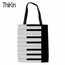 THIKIN сверхпрочная Холщовая Сумка-тоут ручной работы с фортепианной музыкой, хлопковая Холщовая Сумка для покупок, школьных книг, путешествий, женская сумка на плечо, сумка для шоппинга