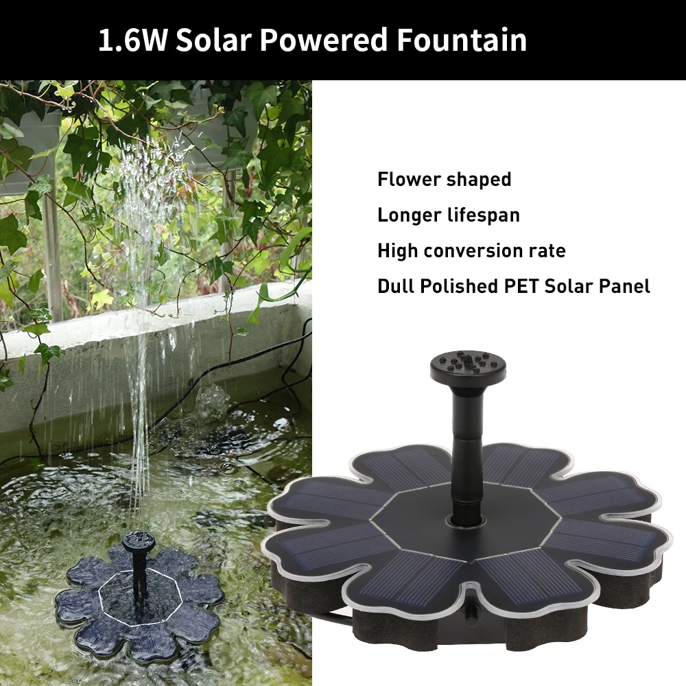 Floating Brushless Submersible Water Pump Solar Fountain Garden Pond Decoration Power for Bird Bath | Дом и сад