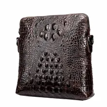 Новинка, Мужская Высококачественная сумка из натуральной кожи, Аллигатор, Ретро стиль, модная, для путешествий, мужская, из воловьей кожи, на плечо, ручная сумка