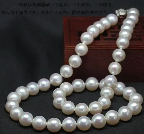 

classic AAA++ 10-11mm round south sea white pearl pendant necklace 18inch 925silver shipping free