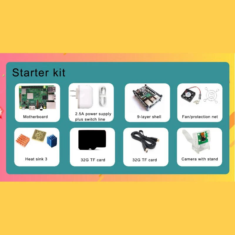 Новинка для Raspberry PI 3 B +/корпус/мощность/стартовый комплект Bluetooth wifi + 5/7 дюймовый