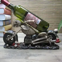 Персонализированные Скелет модель мотоцикла Винный Стеллаж декор смола череп голова посуда для напитков ремесло орнамент аксессуары для дома и паба