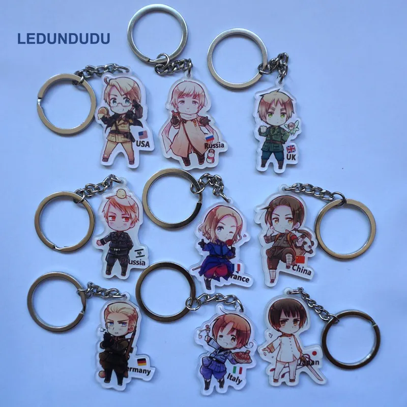 

Axis Powers Hetalia Country Pendants Charm APH Expression Collection Keychains Cosplay Accessories set for Christmas Xmas Gift