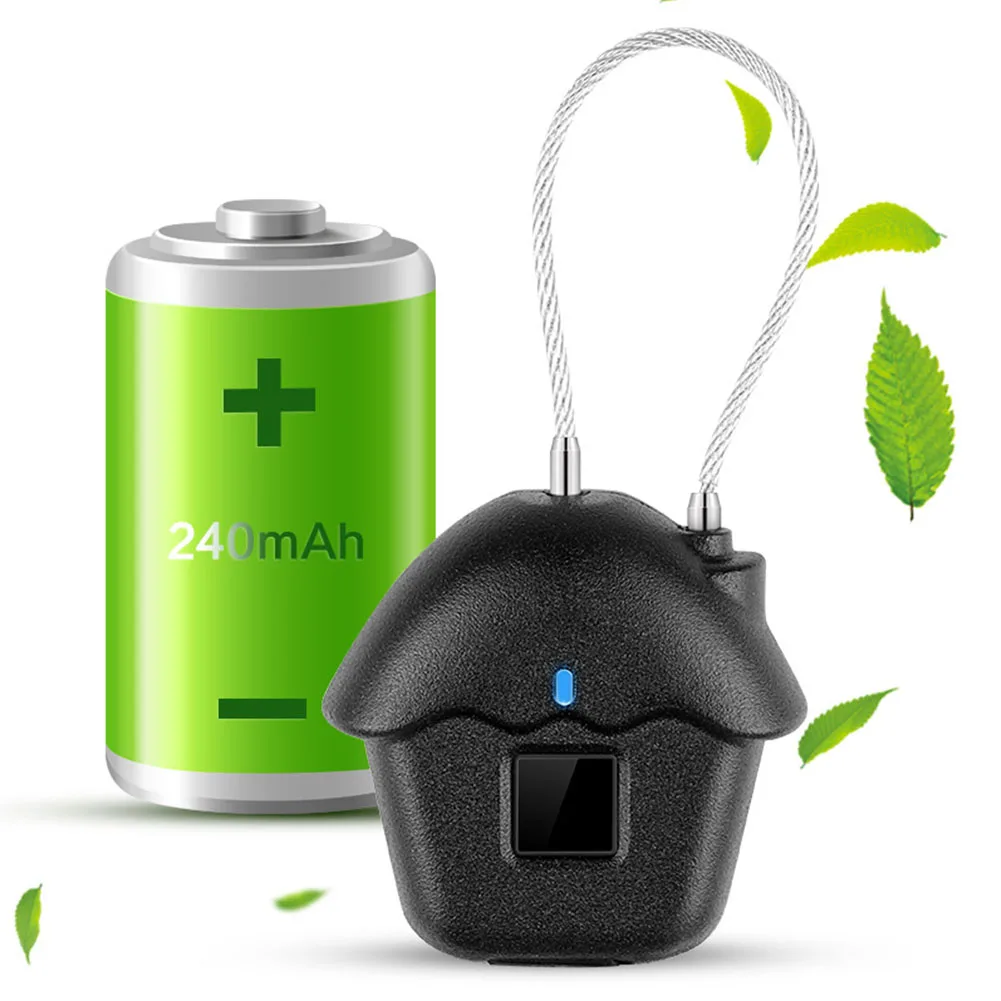 

Keyless USB Rechargeable Suitcase Home Zinc Alloy Portable Fingerprint Lock Biometric Door Smart Padlock Anti Theft Mini