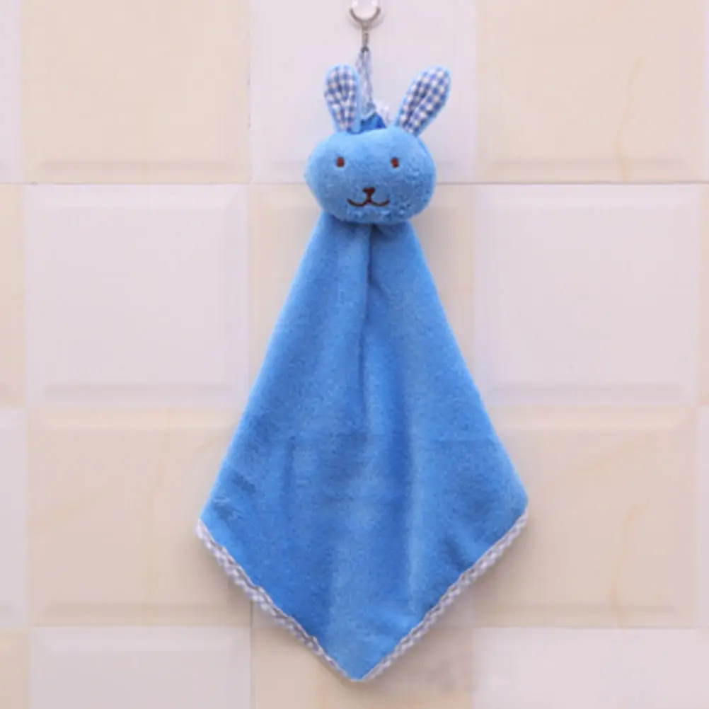 1 шт.; детское полотенце для рук с кроликом; банный халат из плюшевой ткани для маленьких мальчиков и девочек; весеннее банное полотенце с капюшоном и рисунком животных для детей - Цвет: Синий