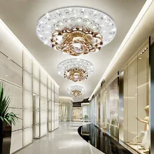 Креативный светодиодный потолочный светильник с кристаллами для коридора, гостиной, спальни, хрустальный светильник, светодиодный прожектор, современный стиль, осветительный прибор