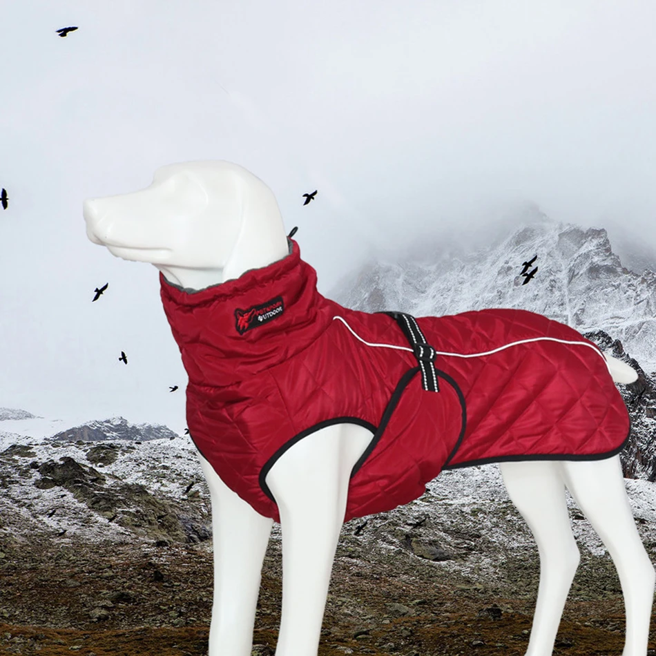 Водонепроницаемая Светоотражающая куртка для собак, пальто для собак крупных пород, Зимняя Теплая Флисовая Куртка для питомцев, утолщенная Одежда для собак, товары для домашних животных