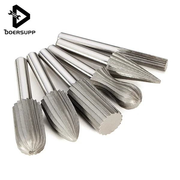 6pcs 6mm Shank Tungsten Steel Rotary File Cutter Engraving Grinding Bit