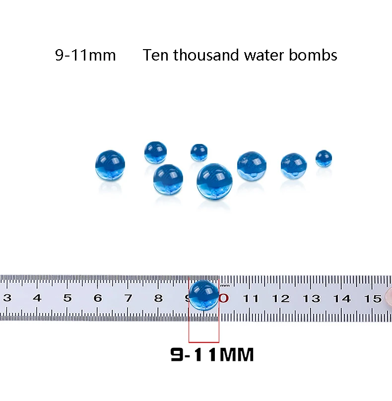 Детский игрушечный водный пистолет Хрустальная бомба Водяная бомба 10000 таблеток водопоглощающие эластичные водяные бусины 6-7-8-9-11-13 мм