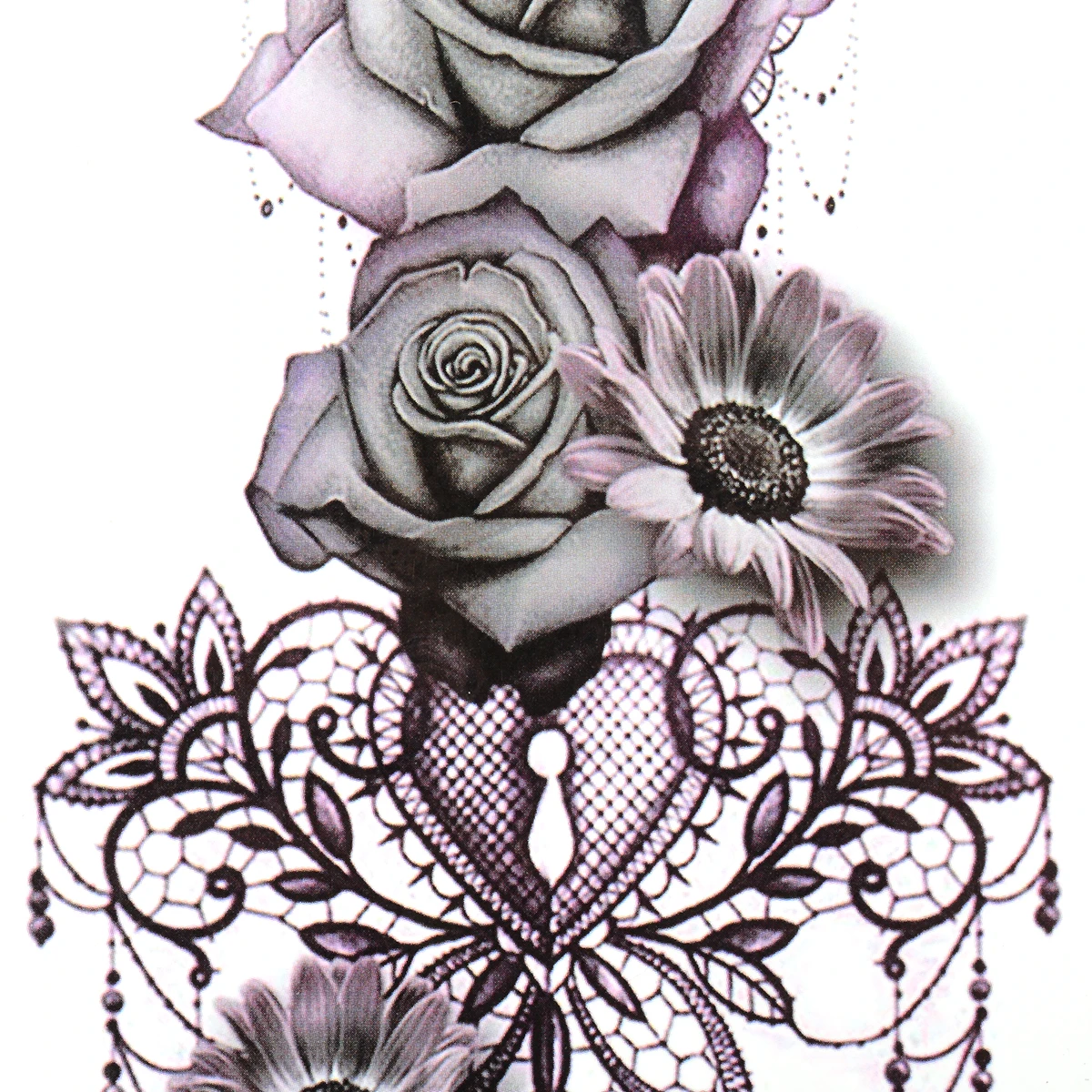 Womens Removable Waterproof Temporary Flower Tattoo Stickers Body Art Arm Legs Charming Body Art