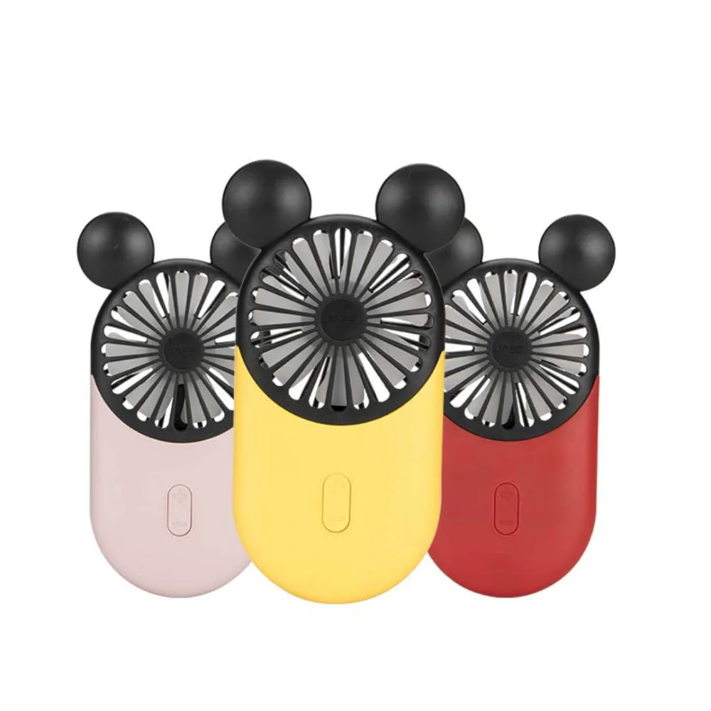 Лето мультфильм Микки вентилятор Ручной USB Электрический мини-ручной перезаряжаемый ультра-тихий вентилятор охлаждения с бесплатным мужское кольцо