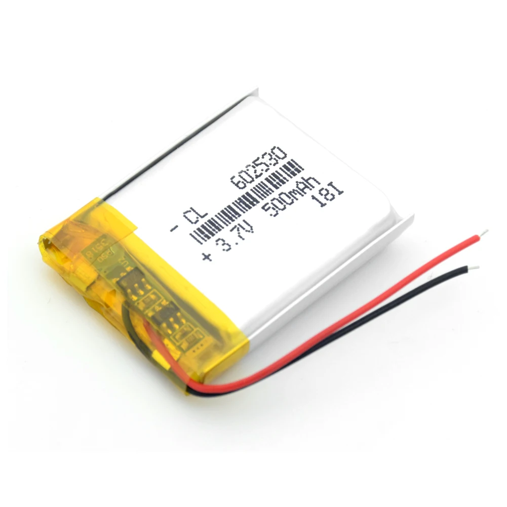 Перезаряжаемая 3,7 V 500mAh 602530 батарея для MP3 MP4 Смарт-часы ручка для чтения Li-Po литиевые литий-полимерные батареи Bateria