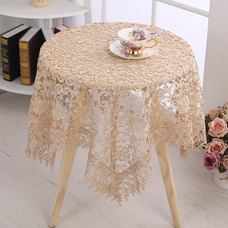 Luxury Lace Tablecloth Multi-purpose Round Square Rectangle Table cloth Coffee Table Cover Towels Wedding Home House Room Decor