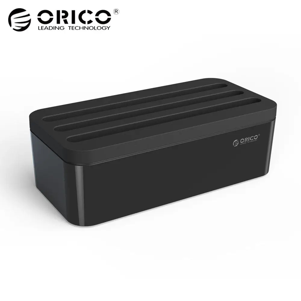 

ORICO PB1028 charger Management Box with Phone Holder for power charger organizer ABS Fireproof case -Black and white