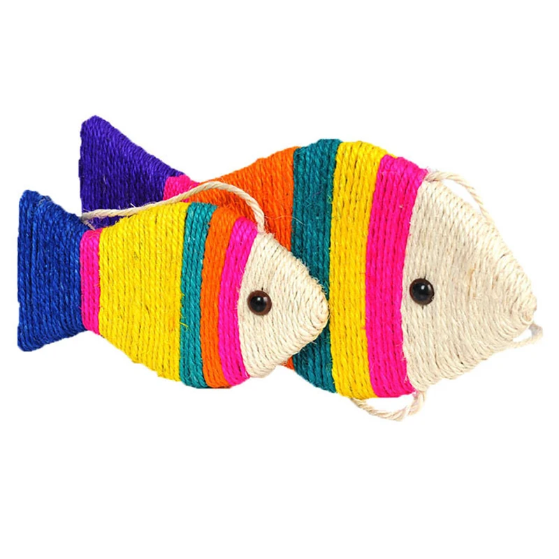 

2019 Cat Toy Scratching Sisal Fish for Kitten Hanging in the air Catnip Post Funny Scratcher Protect Furniture Pet Accessories