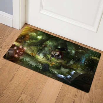 

Cartoon Fairy Tale World Waterproof Kitchen Carpet Entrance Non Slip Decor Cartoon Scenic Car Door Mat PVC Leather Mats 46*76cm
