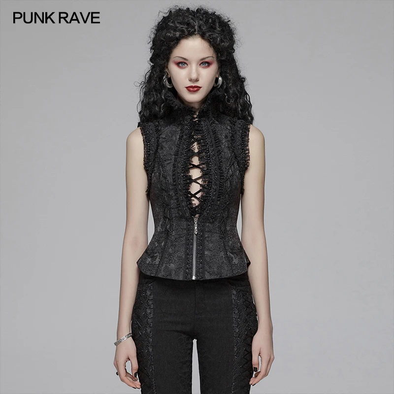 

PUNK RAVE Women's Gothic Lolita Sexy Vest Steampunk Retro Party Club Stage Performance Women Waistcoat Streetwear