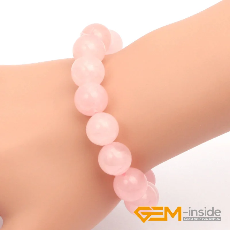 8mm 10mm 12mm 14mm Natural Rose Quartzs Stone Bracelet Ajustable 7.5 Inches Luck Stone For Women For Love For Gift Free Shipping