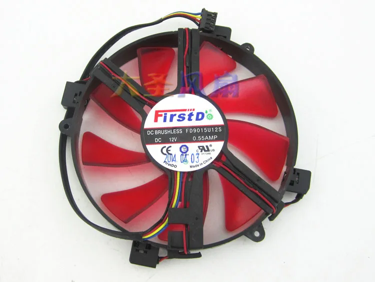 Оригинальный графический вентилятор AMD R9 295X2 FD9015U12S 0.55A 12 В светильник | Компьютеры