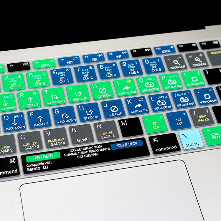 Serato DJ ярлыки Hotkey силиконовая клавиатура кожного покрытия для MacBook новейший Air 1" выпуска A1932 с дисплеем retina