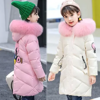 

2017 Winter Thick Jackets Overalls for Girls Children's Clothing White Duck Down Hooded Coats Warm Outerwear Sport Clothing Coat