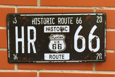 Vintage USA Metal Tin Sign Route 66 Car No Metal License Plate Plaque Poster Bar Club Garage Home Wall Metal Decoration 15*30cm