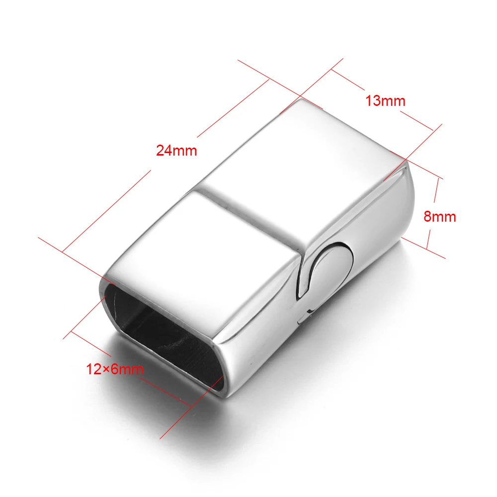 Нержавеющая сталь магнитные застежки отверстие 12*6 мм для кожаного шнура Браслет Магнитная Застежка Пряжка DIY аксессуары для изготовления ювелирных изделий