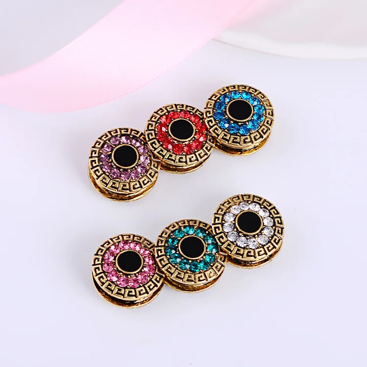 12 pcs/lote mix couleur classique aimant rond broche accessoires hijab musulmans broches hijab écharpe