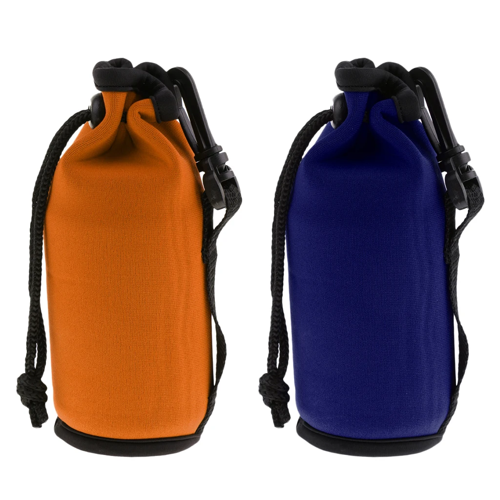2pcs Neoprene Insulated Water Drink Bottle Cooler Carrier Cover Orange+Navy, Lightweight and Handy to Use