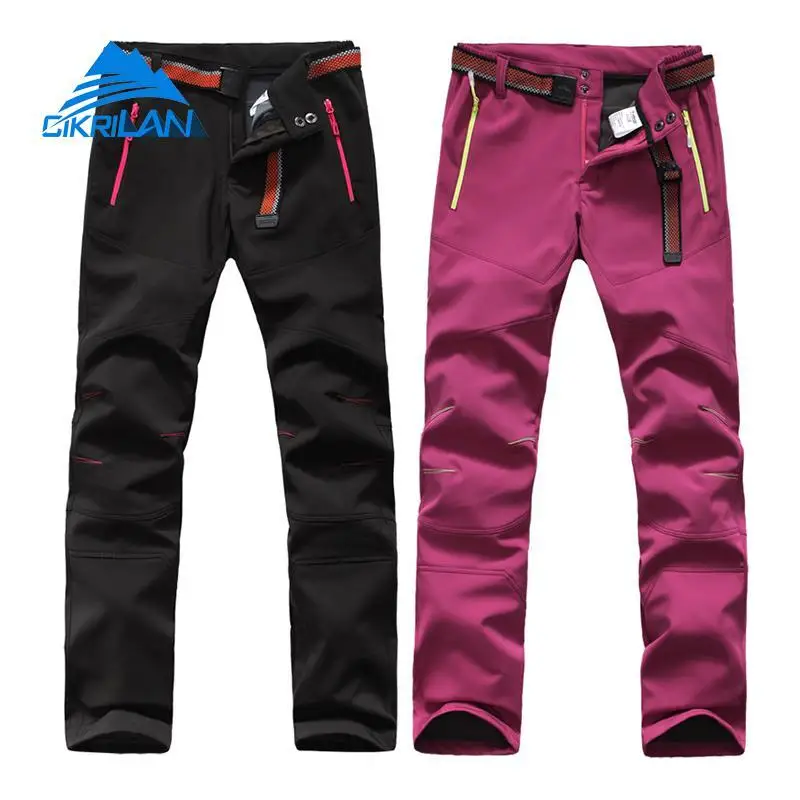 

Women's Winter Outdoor Softshell Fleece Sport Trousers Men Women Waterproof Windproof Thermal Camping hunting Ski Climbing Pant