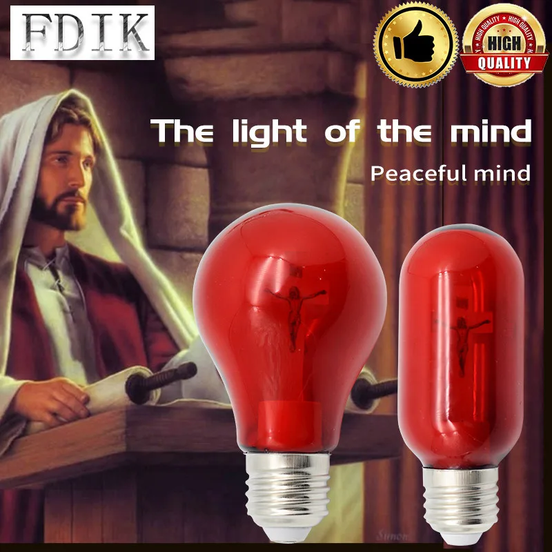 

New design LED bulb light E27 T45 A60 red globe ball light Church cross light AC85-265V