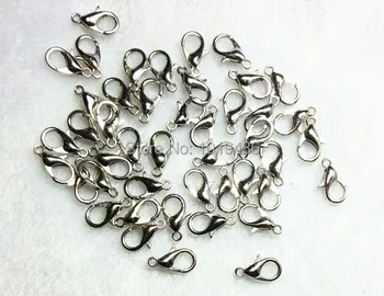 

300pcs/lot Zinc Electroplating white K color Alloy Jewelry Findings Lobster Clasps Hooks 6*12mm Jewelry Making Clasps