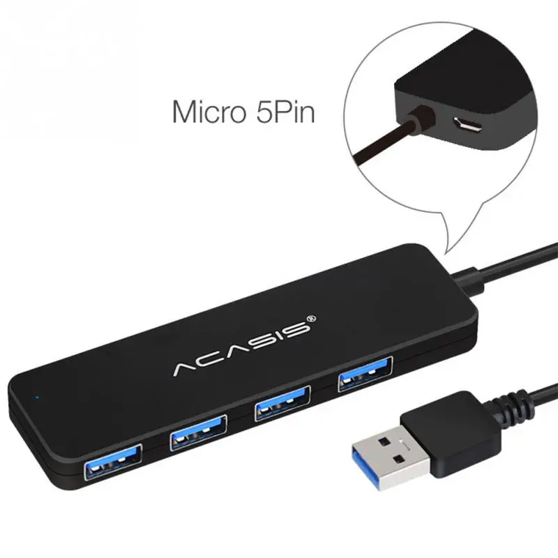 Мульти-функциональный ультра тонкий из АБС-пластика для Тетрадь USB 3,0 4 Порты ub ноутбук светильник вес высокая Скорость индикатор светильник